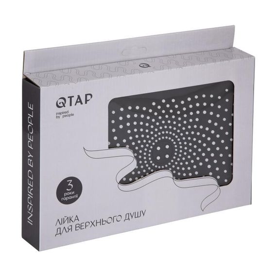 Лейка для верхнего душа Qtap Hlavova 260x180 мм прямоугольная QTHLA107CRM45784 Chrome/Black | Зображення 4