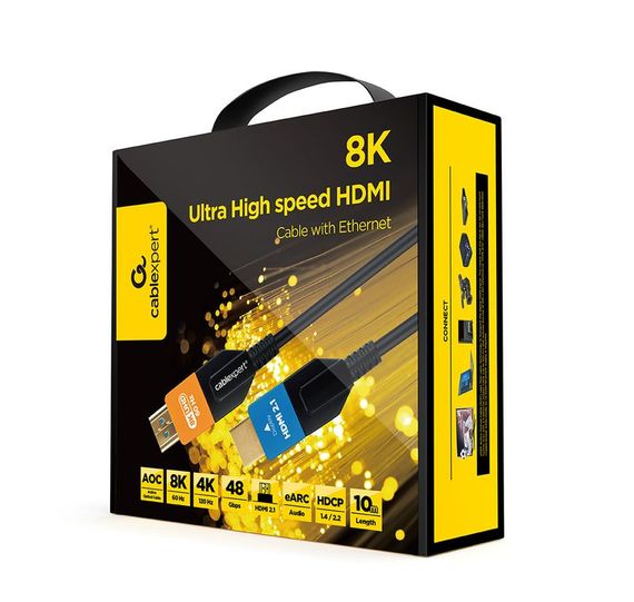 Кабель Cablexpert CC-HDMI8K-AOC-10M, HDMI V.2.1, вилка/вилка, з позолоченими контактами, 10 м | Зображення 2