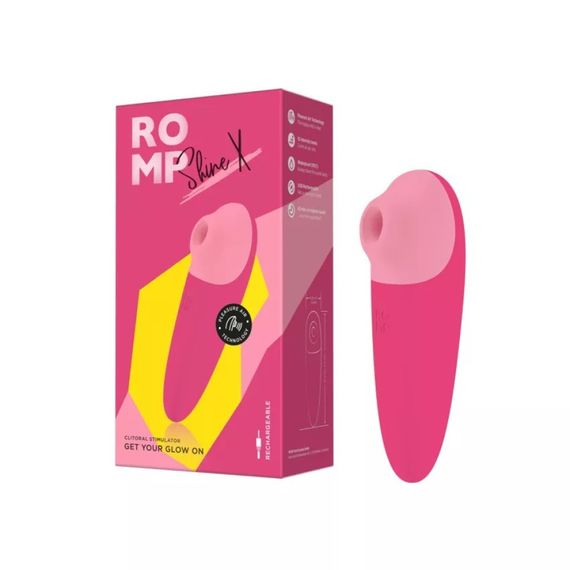 Вакуумний кліторальний стимулятор ROMP Shine X, рожевий Sex Aura