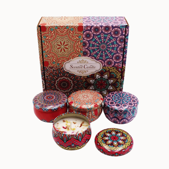 Набір №2 з 4 соєвих аромасвічок у подарунковій коробці, вага набору 240г Без бренду 58589-9