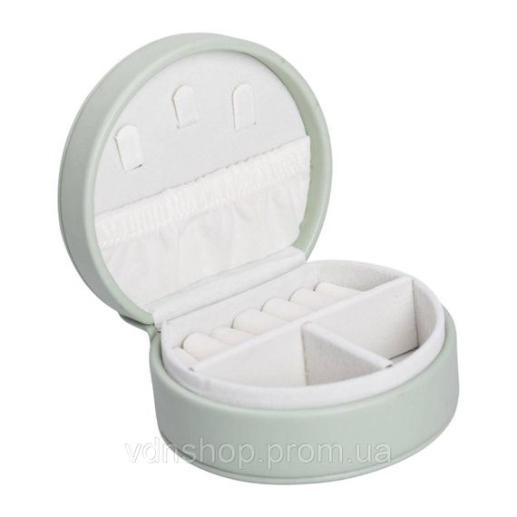 Скринька для прикрас з еко шкіри 10×9×4.5 см ​​органайзер для ювелірних виробів HP-5-31GR | Зображення 1