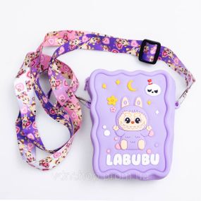 Детская силиконовая сумка Лабубу 12.5×9×3.5 (см) через плечо Фиолетовый HP-55-7V