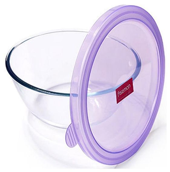 Миска Fisman Palenque скляна 1050мл з кришкою, Ø17.5х9см