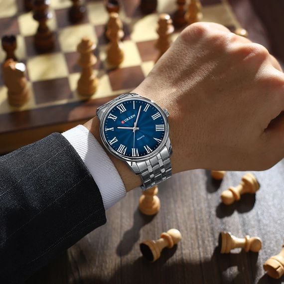 Чоловічий годинник Curren 8422 Silver-Blue | Зображення 2