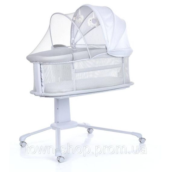 Детская кроватка-люлька 3 в 1 Mastela 3328 приставная, музыка, таймер, москитная сетка, белый