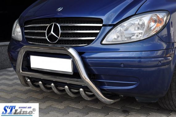 Кенгурятник WT003/004 (нерж.) 50мм, без надписи для Mercedes Viano 2004-2015 гг | Зображення 5