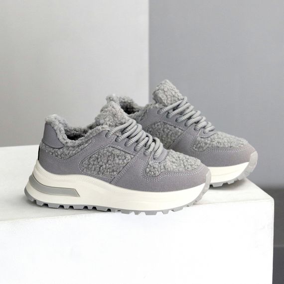 Молодежные теплые очаровательные серые кроссовки шок-цена | Зображення 1