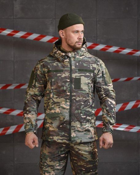 Зимний тактический костюм 3в1 мультикам военный комплект одежды для зимы армейская форма на флисе софтшел | Зображення 6