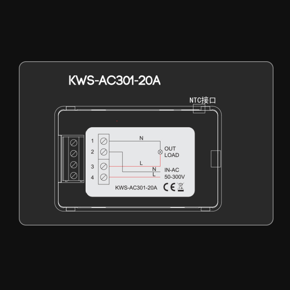 Ваттметр, измеритель параметров напряжения и тока AC KWS-AC301 20А | Зображення 3