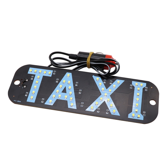 LED такси шашка светодиодная табличка TAXI подсветка с прикуривателем, синяя | Зображення 1