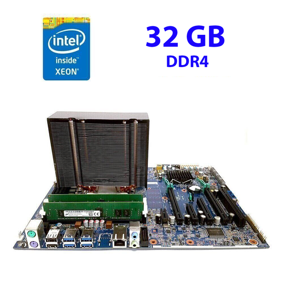 Комплект: Материнская плата HP Z440 / Intel Xeon E5-2697 v4 (18 (36) ядер по 2.3 - 3.6 GHz) / 32 GB DDR4 / Socket LGA 2011 v3 + кулер HP б/у