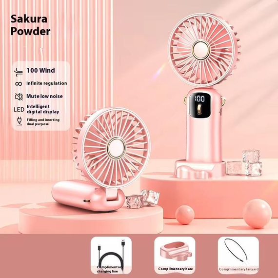 Портативний міні вентилятор Mini fan AND892 з підставкою для телефону та дисплеєм | Зображення 7
