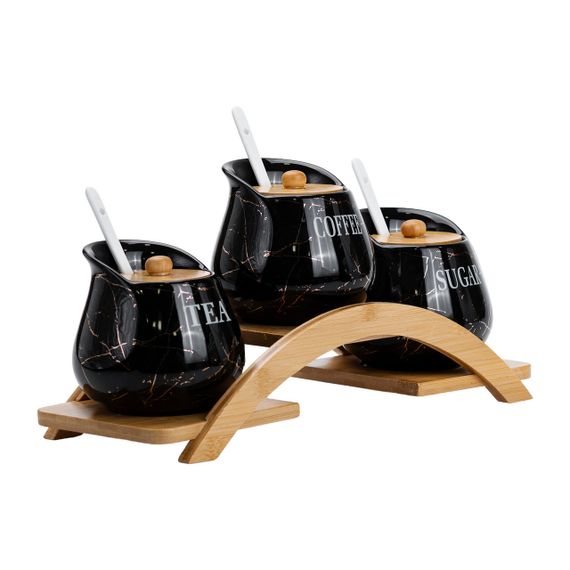 Набор для сыпучих продуктов фарфоровый 3 шт по 500 мл HP1244 | Зображення 6