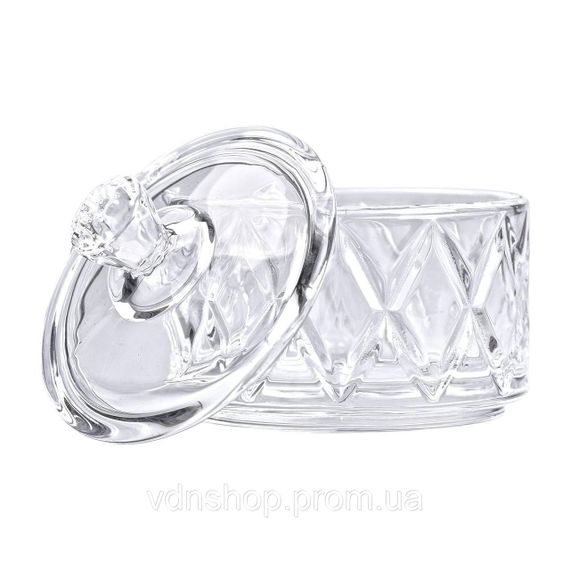 Цукерниця з кришкою Ø 6.5 см ваза цукерниця кругла скляна HP-YH-28 | Зображення 3