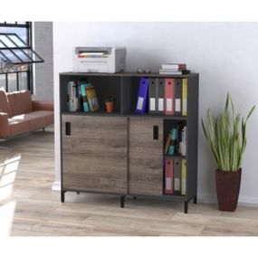 Тумба офисная Loft Design LS-1200-1200 антрацит LS-1200-1200 антрацит дуб палена
