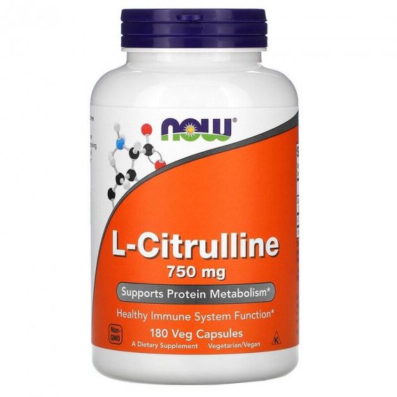 Цитрулін NOW Foods CITRULLINE 750 mg 180 Veg Caps