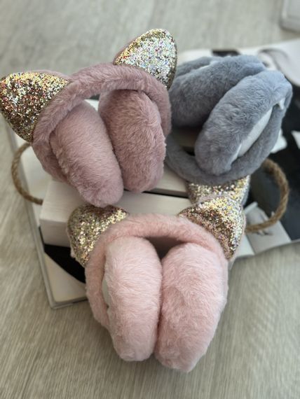 Хутряні навушники  складні з котячими вушками Сірий One Size (6014) | Зображення 5