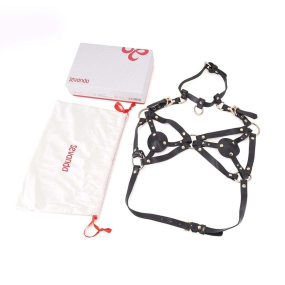 Портупея на грудь LOCKINK SEVANDA Queen Chest Harness with Removable Bra Sex Aura | Зображення 8