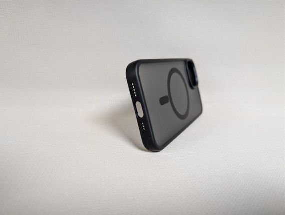 Чохол для iPhone 14 / Айфон 14 Wave, TPU, матовий, напівпрозорий, чорний | Зображення 1