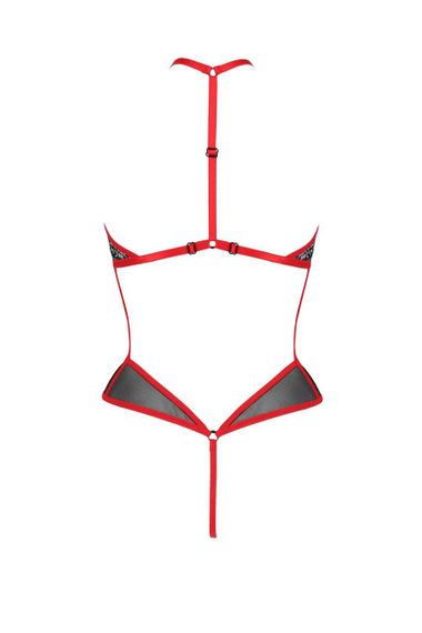 Сетчатое боди с кружевом на груди Passion SATARA BODY S/M red sexstyle | Зображення 3