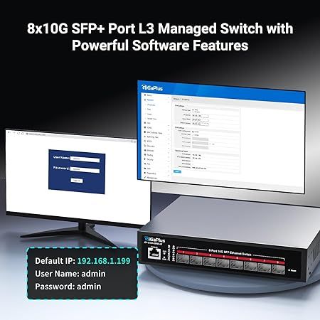 Управляемый коммутатор GigaPlus Ethernet с 8 портами 10G SFP+, Smart Management уровня 3, агрегация каналов (gp-s100-0800s-m) | Зображення 4