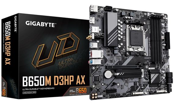 Материнська плата Gigabyte  B650M D3HP AX sAM5 B650 4xDDR5 M.2 HDMI DP mATX (B650M_D3HP_AX) | Зображення 4