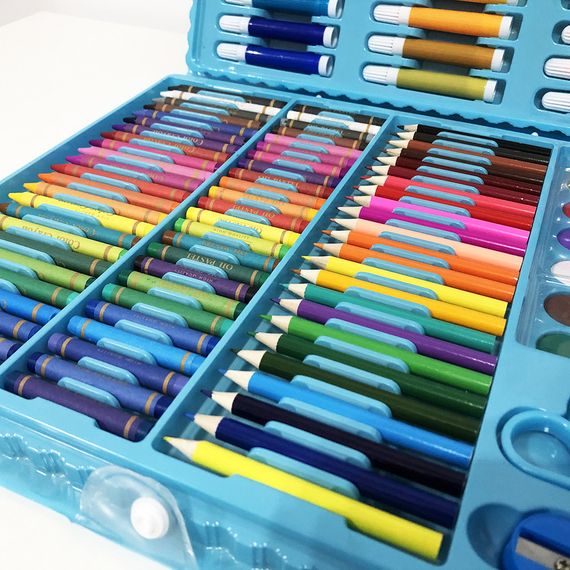 Набір для малювання рожевий 208 речей, Валіза для малювання, Дитячі набори HU-478 для малювання. | Зображення 4