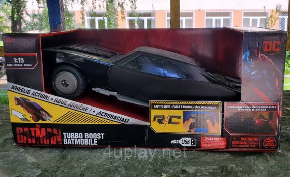 Машина радіокерована Бетмобіль Бетмена на пульті управління Оригінал Batman Turbo Boost Batmobile | Зображення 7