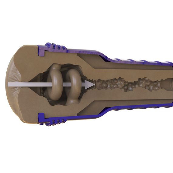 Мастурбатор-попка Fleshlight Boost Blast Female Medium Dark Flesh, плаваючі кільця Turbo Tech | Зображення 3