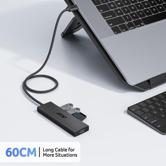Acer USB-C Hub 3.0 — 5-в-1 надтонкий концентратор Type-C, адаптер із 5 портами, підтримка 5V/3A PD | Зображення 1