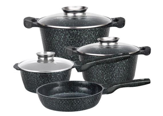 Набір посуду з мармуровим антипригарним покриттям Higher Kitchen НК-315 Green