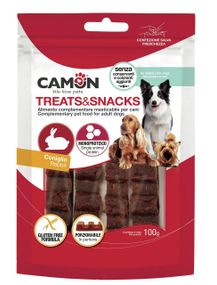 Ласощі для собак Camon "Батончики Treats & Snacks з м'ясом кролика", 12см, 100г