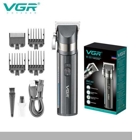 Акумуляторна машинка для стрижки Clipper VGR V-687, LED дисплей, 4 насадки (46230-V-687_738) | Зображення 8