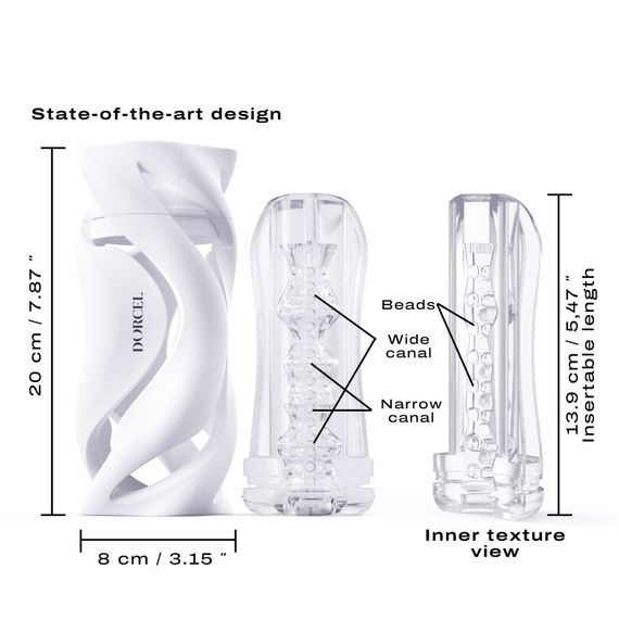 Мастурбатор Dorcel DEEP BLOW WHITE, подвійне використання | Зображення 4