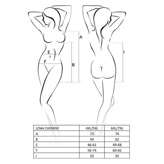 Сорочка приталена з відкритою спиною Passion LENA CHEMISE 4XL/5XL, red, трусики | Зображення 5