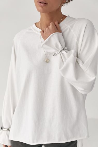 Однотонний вільний лонг - молочний цвет, ONE SIZE (є розміри) | Зображення 3