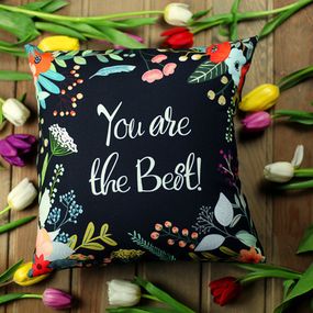 Подушка габардинова з принтом You are the best! 40x40 (4P_FLG003)