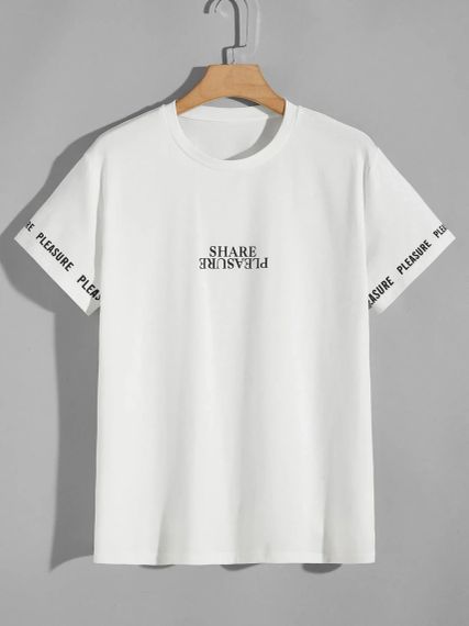 Футболка мужская с принтом повседневная S Белая