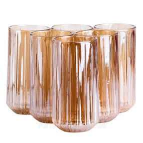 Набор стаканов 6 штук по 380 мл стеклянный коричневый HP525