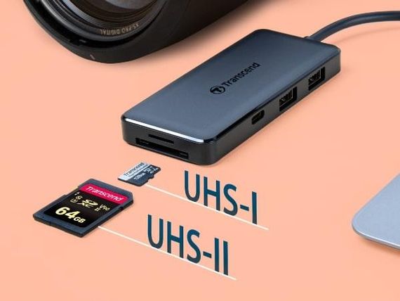 Хаб Transcend USB Type-C HUB 6 ports microSD/SD Black (TS-HUB5C) | Зображення 3