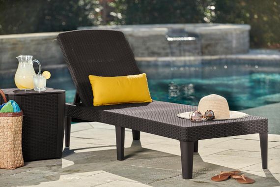 Шезлонг лежак розкладний пластиковий Keter (Кетер) Allibert Jaipur Sun lounger (17205843) Коричневий | Зображення 4