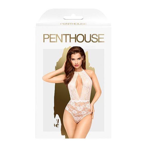 Боді з глибоким декольте та високими трусиками Penthouse - Toxic Powder White S/M sexstyle | Зображення 2