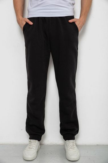 Спортивные штаны мужские на флисе, цвет черный, 238R125