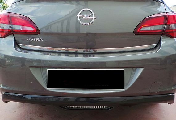 Задній дифузор DPT V-2 (SD, чорний глянець) для Opel Astra J 2009-2015 рр