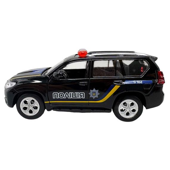 Коллекционная металлическая машинка Полиция Toyota Prado (черная) | Зображення 1