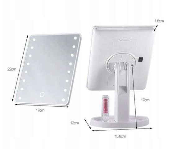 Настільне дзеркало з підсвічуванням 16LED XPRO Mirror для макіяжу (46644-16 LED MIRROR_163) | Зображення 5