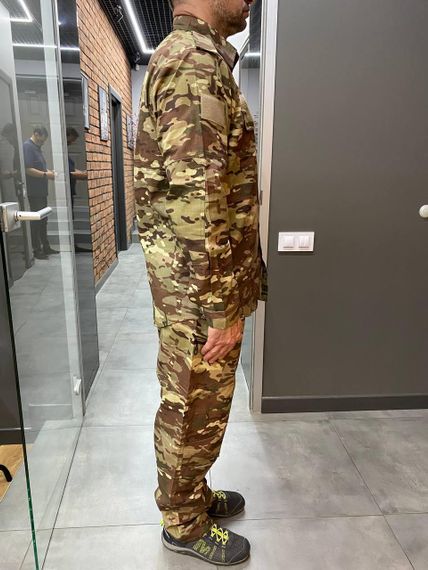 Військова форма (китель та штани) літня, мультикам темна, розмір 3XL, літня тактична форма для військових | Зображення 3