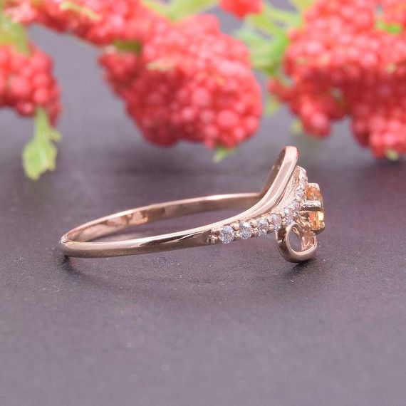 Кольцо из красного золота с цитрином 19 | Зображення 2