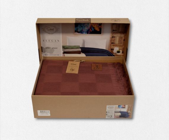 Вафельне покривало Sikel 210×240 см. Elegan Bordo | Зображення 1