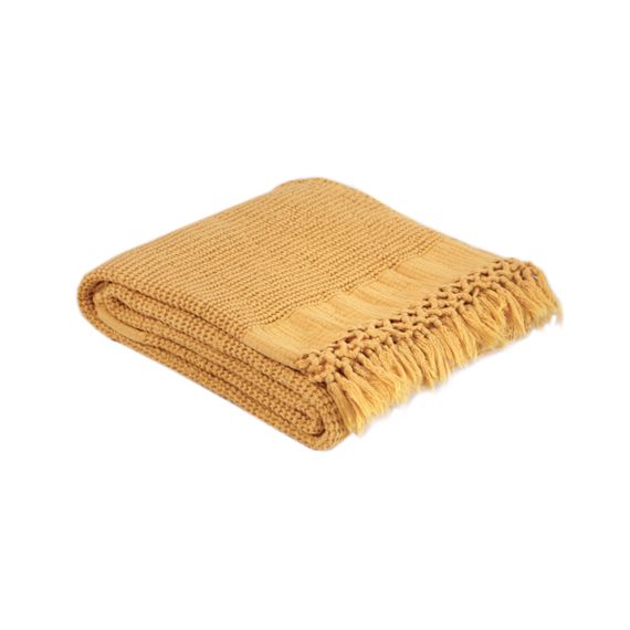 Плед Lotus Home 11250 Туреччина 130*170 см  Бавовна + бамбук Гірчичний